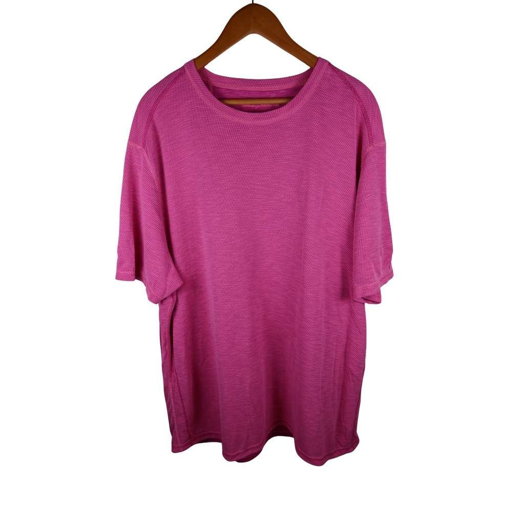 Tommy Bahama Men's Pink Tencel Modal Coolmax Performance T-Shirt Short Sleeve